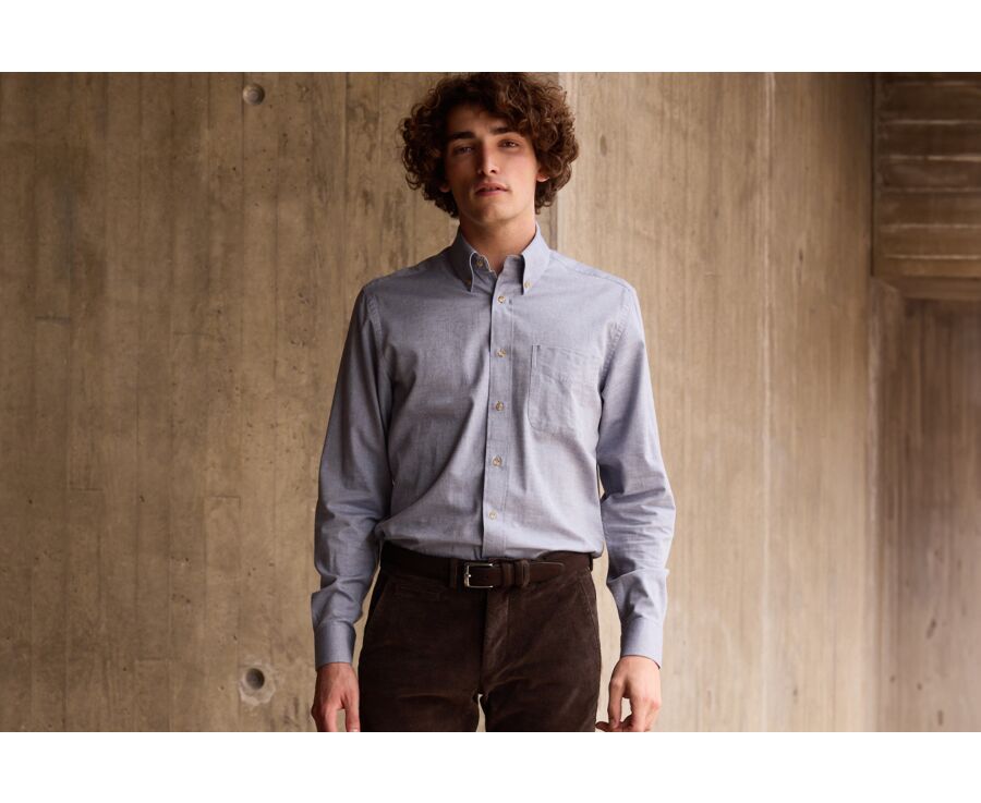 Chemise en Flanelle Bleu Denim pour Homme - VARICK