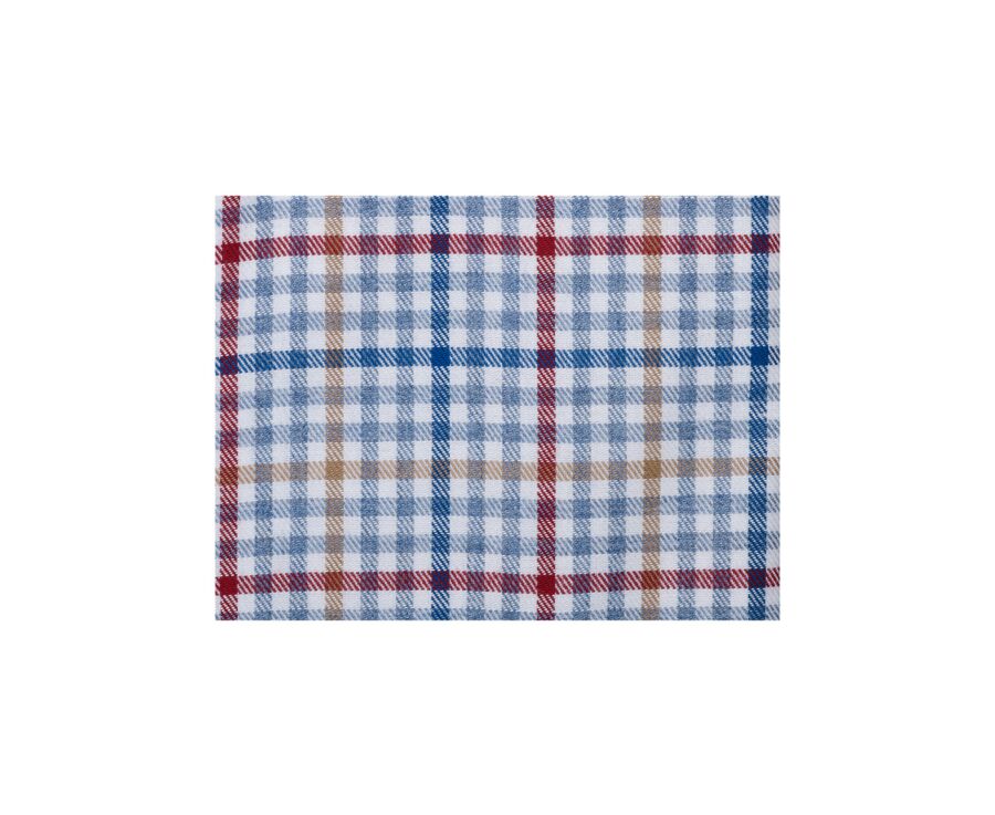 Chemise Bleu clair rouge et camel  - SHANTON