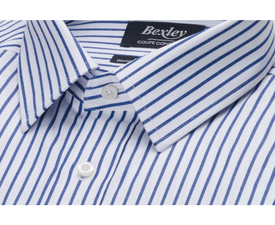 Chemise blanche à rayures navy  - NOËLIEN