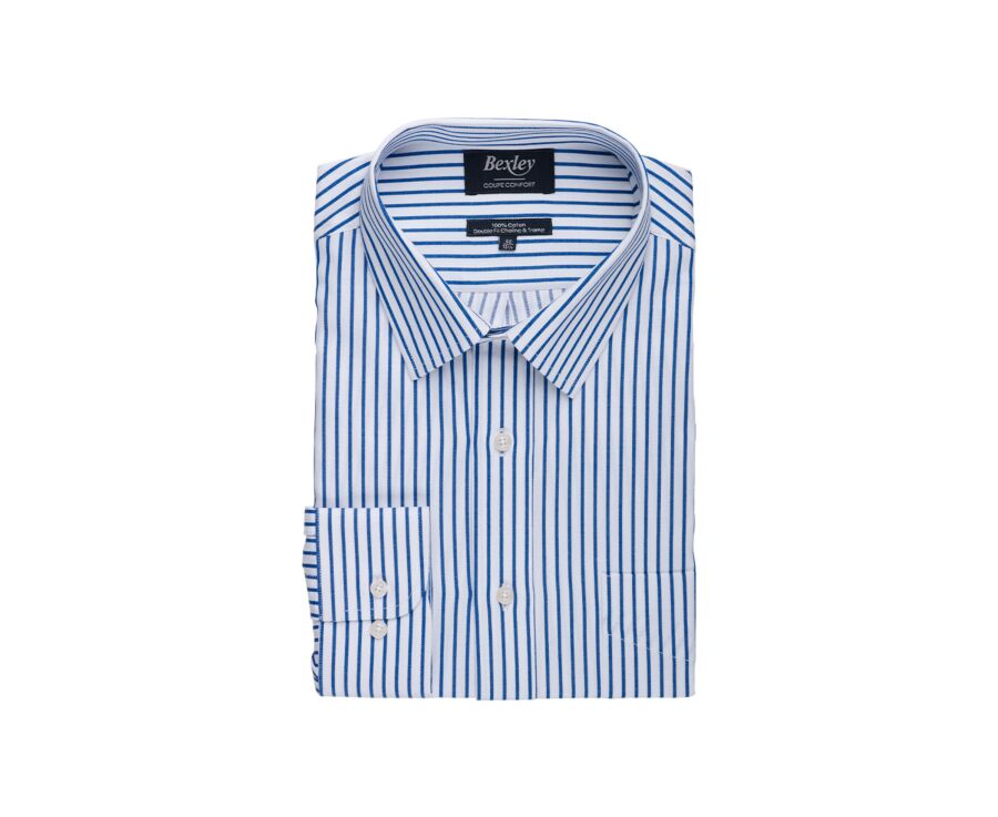 Chemise blanche à rayures navy  - NOËLIEN
