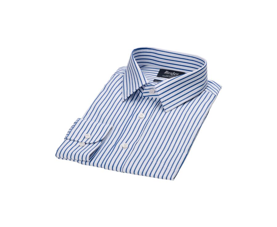Chemise blanche à rayures navy  - NOËLIEN