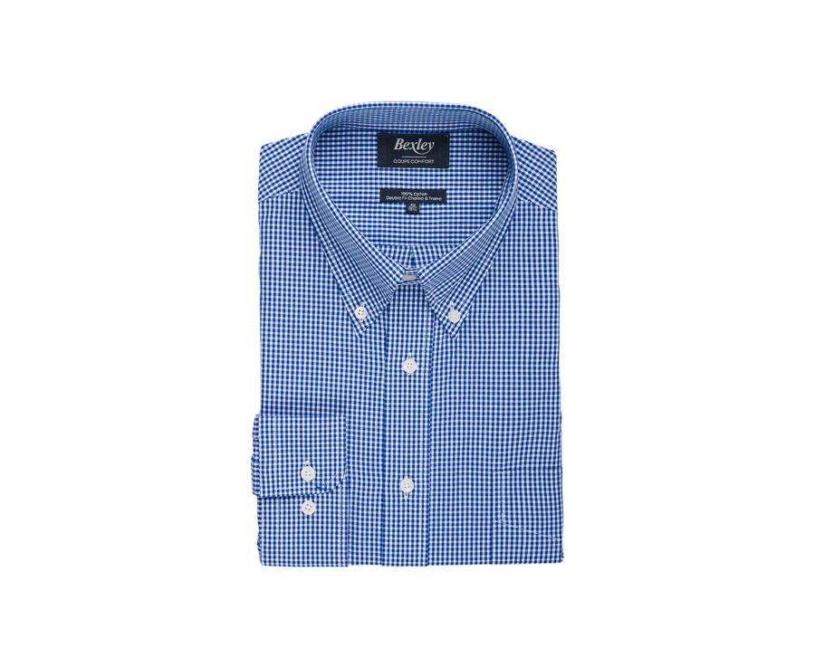 Chemise bleu carreaux blanc - JACEN
