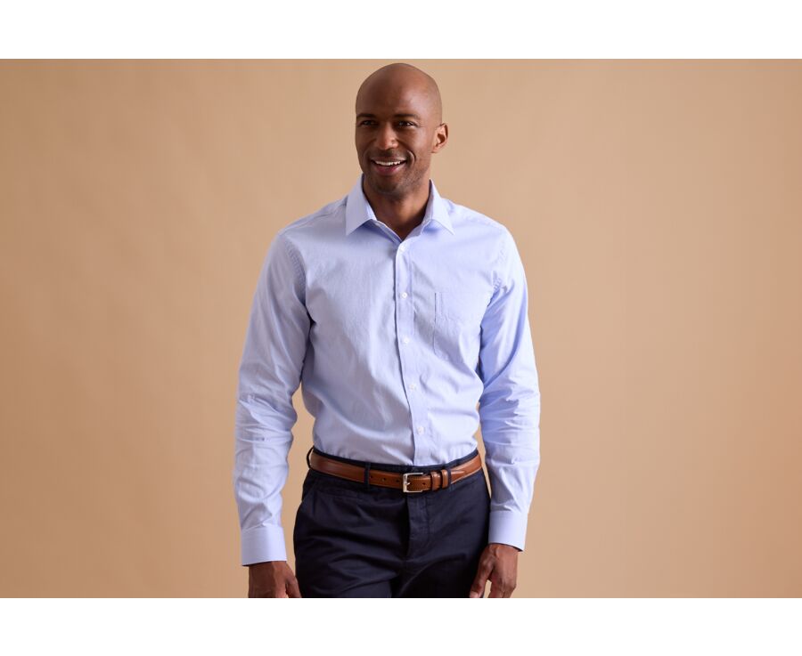 Chemise Oxford - Rayures Bleu Ciel - CLAUDIARD