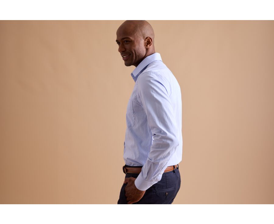 Chemise Oxford - Rayures Bleu Ciel - CLAUDIARD