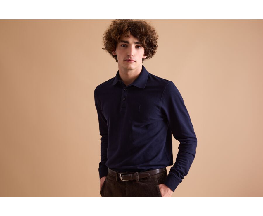 Polo manches longues homme Marine - ALEC III ML