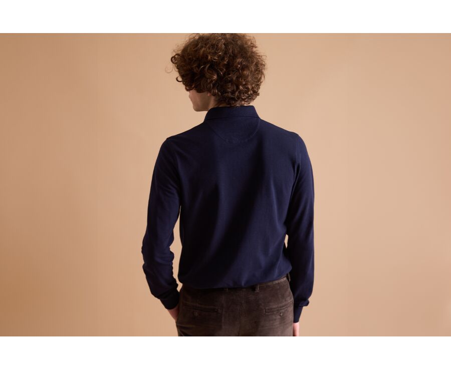 Polo manches longues homme Marine - ALEC III ML