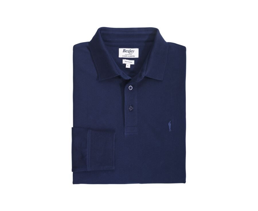 Polo manches longues homme Marine - ALEC III ML