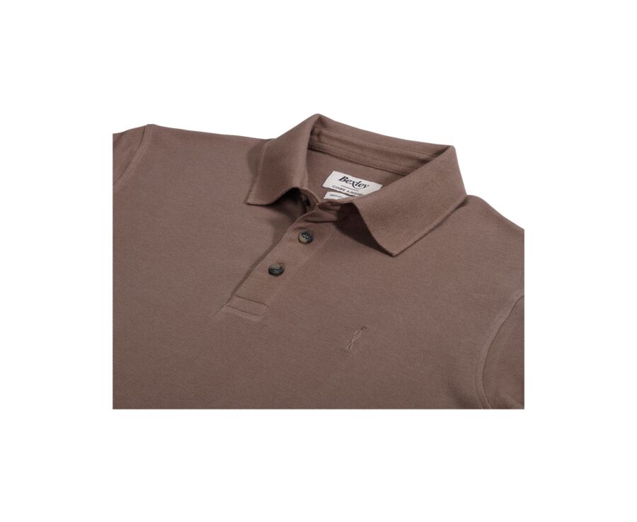 Polo manches longues homme Taupe Chiné - ALEC III ML