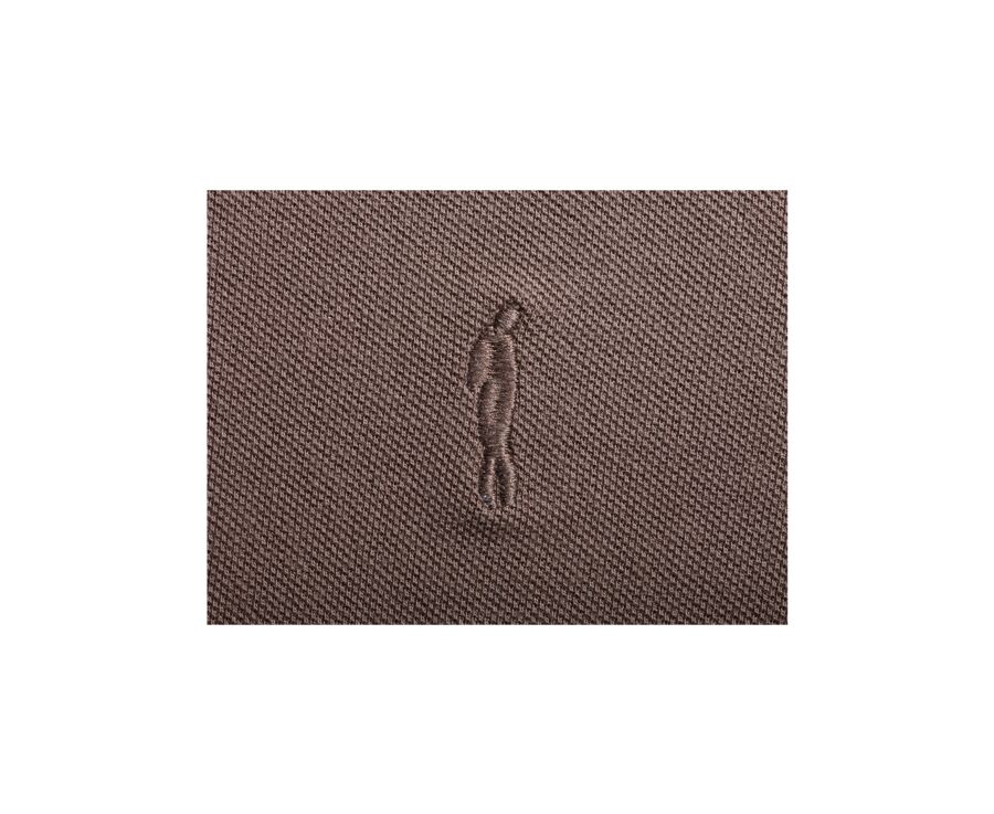 Polo manches longues homme Taupe Chiné - ALEC III ML