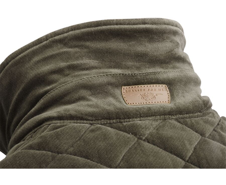 Veste Matelassée en Velours Olive Foncé pour Homme - FILIBERT