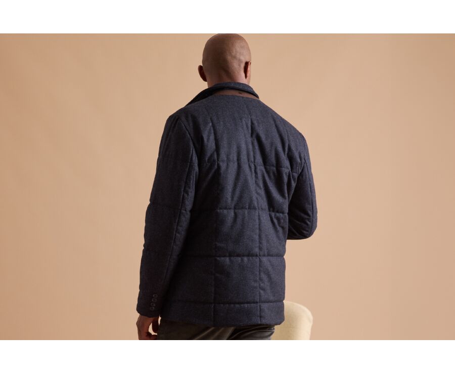 Veste matelassée homme Bleu foncé chiné - THÉOPHILE