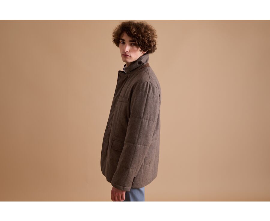 Veste matelassée homme Taupe Foncé chiné - THÉOPHILE