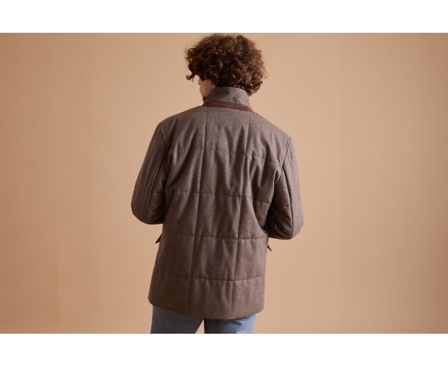 Veste matelassée homme Taupe Foncé chiné - THÉOPHILE