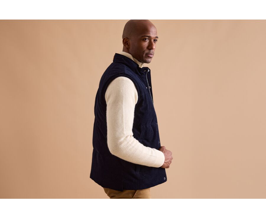 Doudoune en velours pour homme - Navy - HILMAR