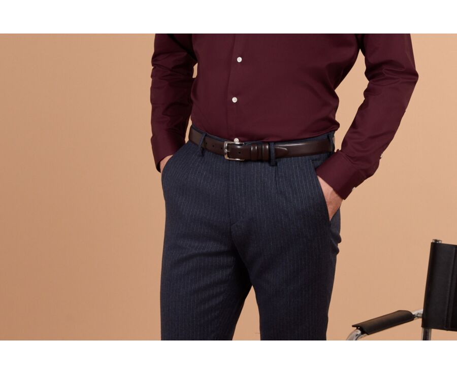 Pantalon de costume homme en chevron navy et gris - LAURIAN