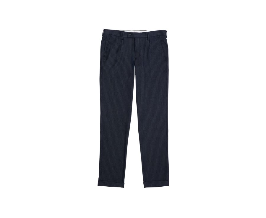 Pantalon de costume homme en chevron navy et gris - LAURIAN