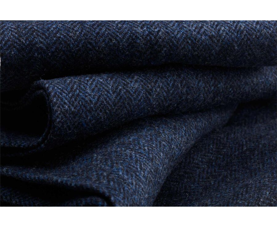 Pantalon de costume homme en tweed à chevrons marine - LAURIAN