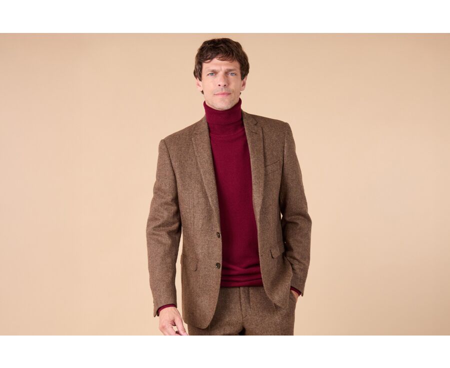 Blazer homme Chevron Marron - LAURIAN