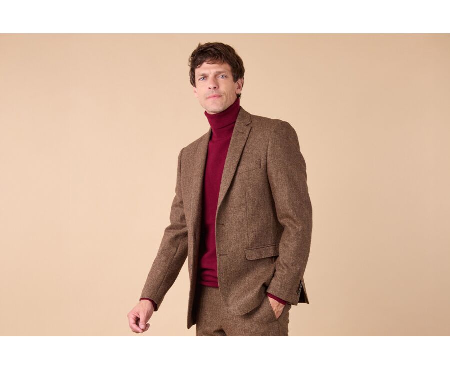 Blazer homme Chevron Marron - LAURIAN