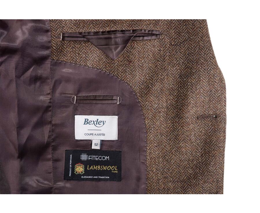 Blazer homme Chevron Marron - LAURIAN