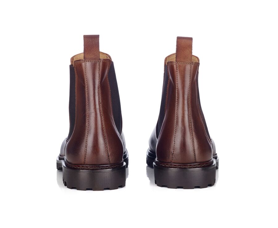 Chelsea boots homme Chocolat Patiné  - WALTERSTON GOMME
