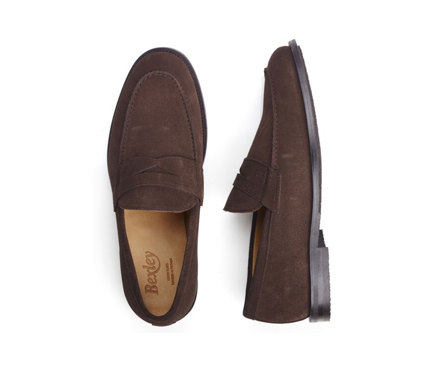 Mocassin homme Velours Brun - DERYBROOK