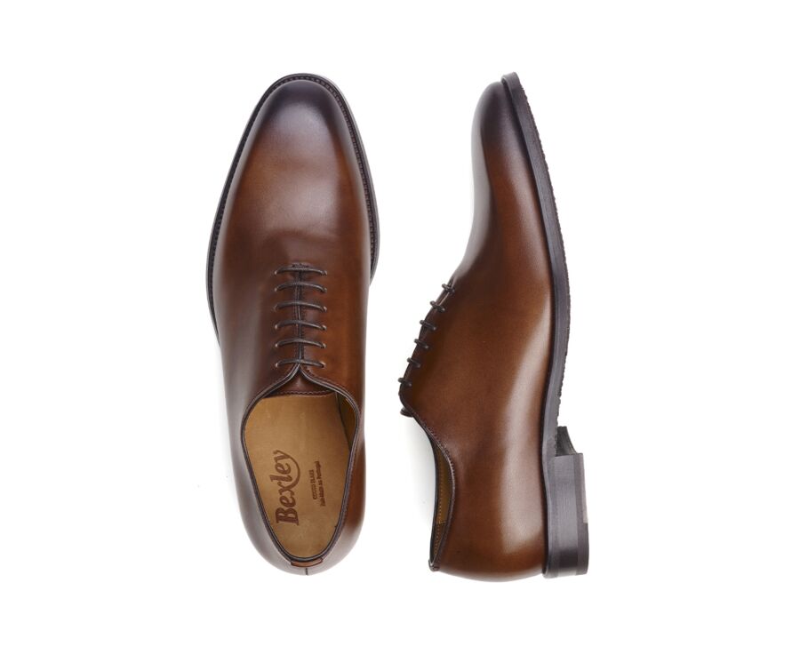 Richelieu homme Cognac Patiné  - STANFORD GOMME