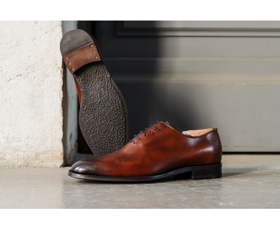 Richelieu homme Cognac Patiné  - STANFORD GOMME