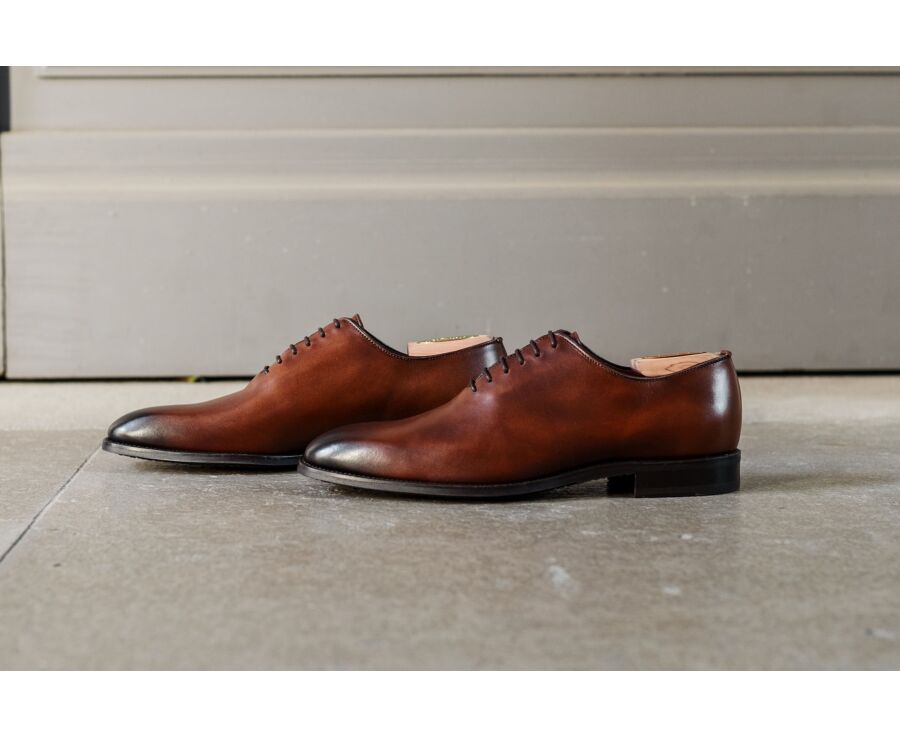 Richelieu homme Cognac Patiné  - STANFORD GOMME
