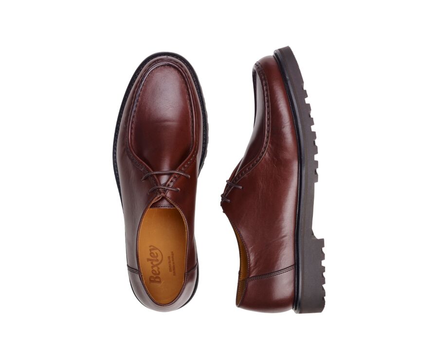 Derbies Homme Chocolat Patiné semelle gomme crantée - COLNEY II GOMME