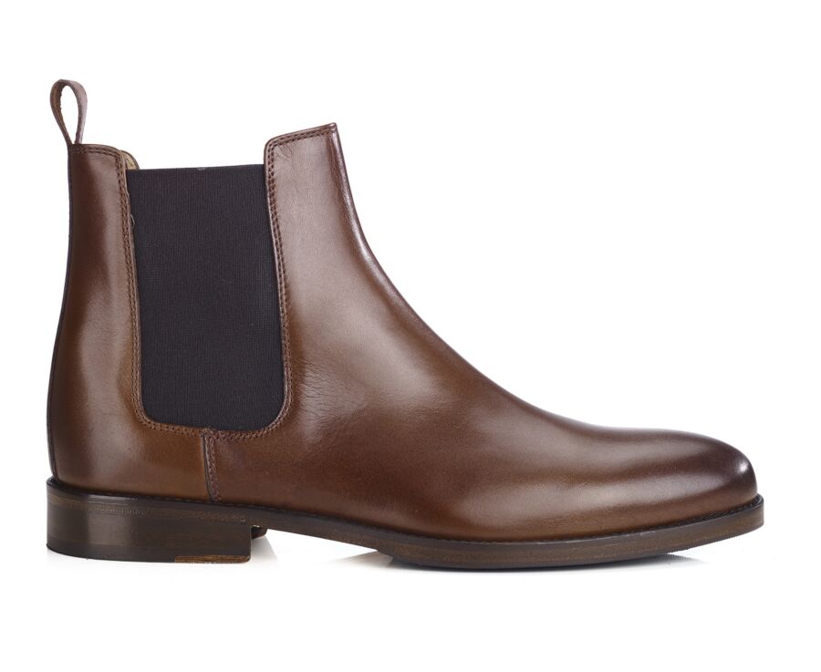 Chelsey boots homme Châtaigne patiné  - DOVON PATIN