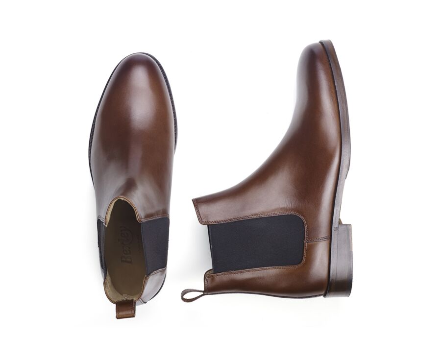 Chelsey boots homme Châtaigne patiné  - DOVON PATIN