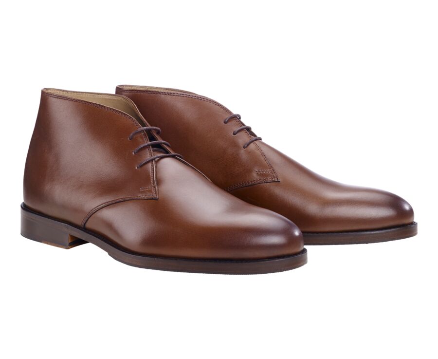 Low boots cuir homme Châtaigne Patiné - DOVAM PATIN