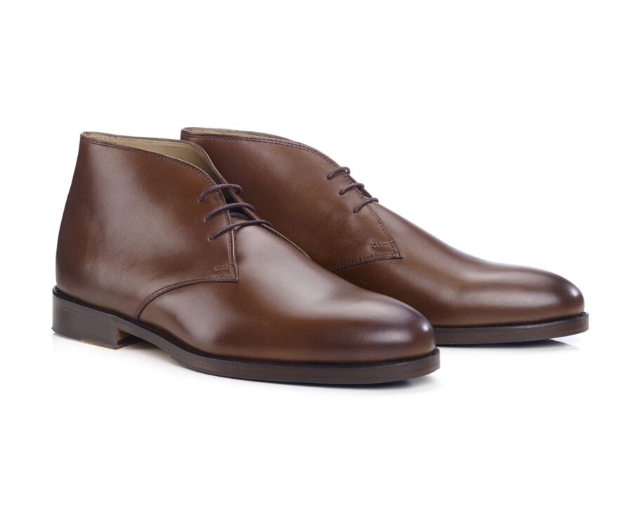 Low boots cuir homme Châtaigne Patiné - DOVAM PATIN