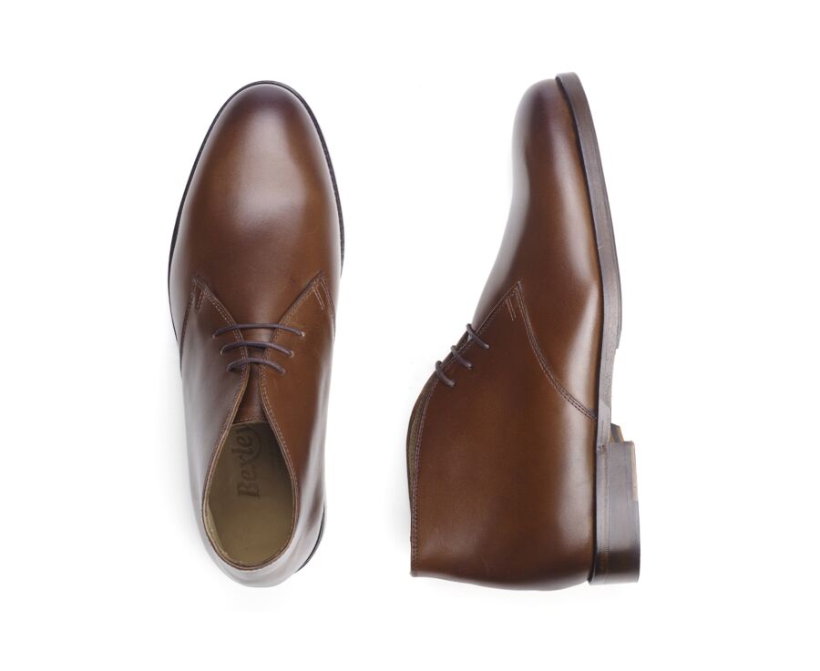 Low boots cuir homme Châtaigne Patiné - DOVAM PATIN