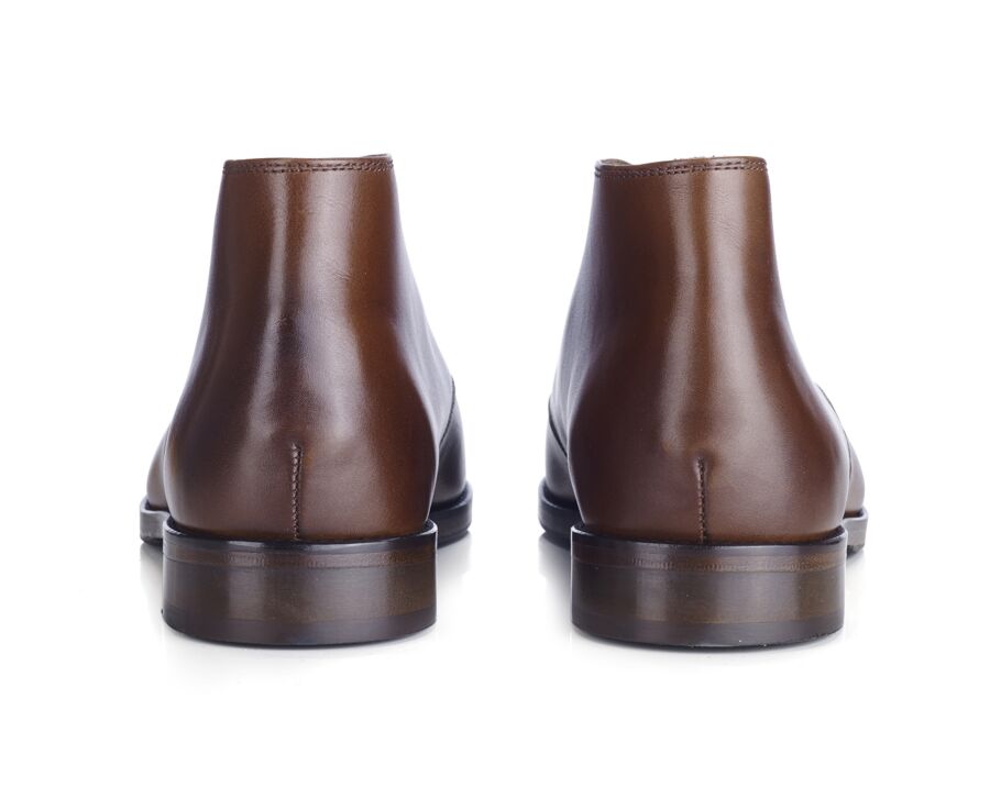 Low boots cuir homme Châtaigne Patiné - DOVAM PATIN