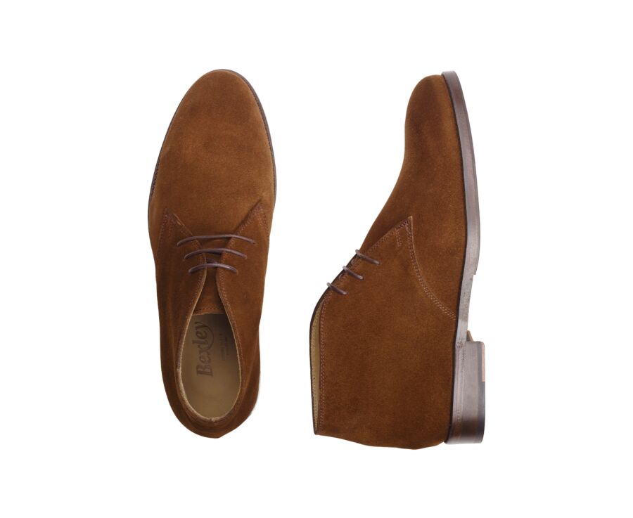 Low boots cuir homme Velours Havane - DOVAM PATIN