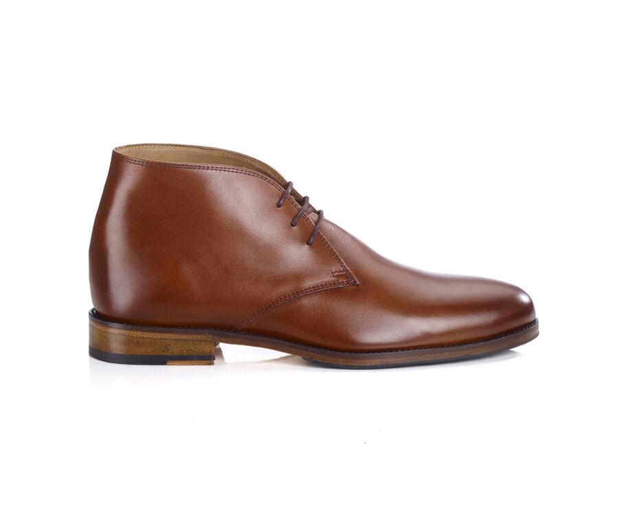 Low boots cuir homme Cognac Patiné - DOVAM PATIN