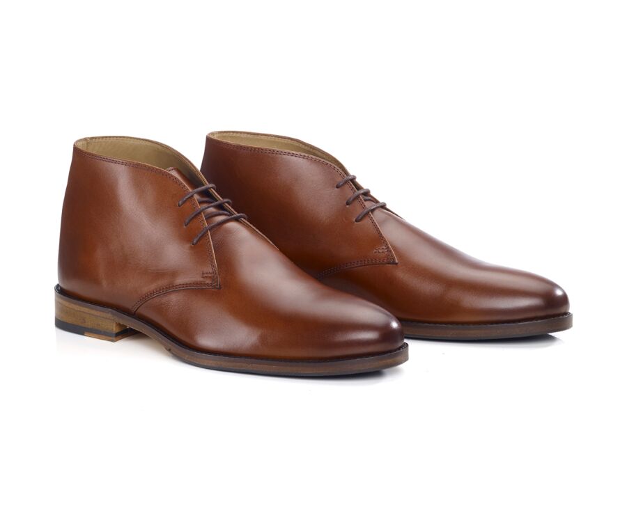 Low boots cuir homme Cognac Patiné - DOVAM PATIN