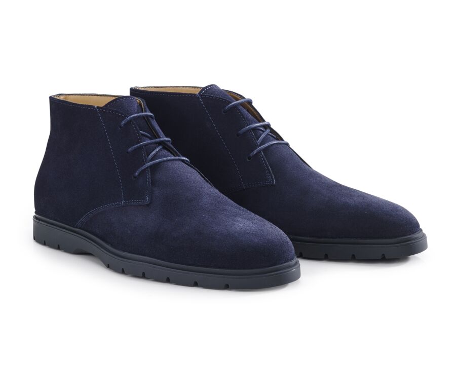Bottines casual homme Velours Marine - NORA