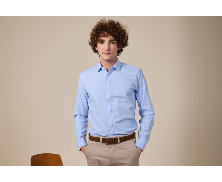 Chemise coton lin Bleu Ciel  - THEONEL