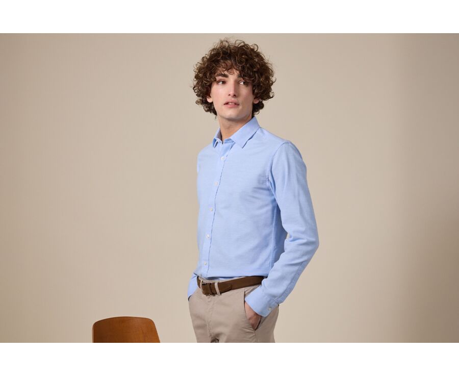 Chemise coton lin Bleu Ciel  - THEONEL