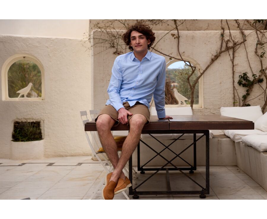 Chemise coton lin Bleu Ciel  - THEONEL