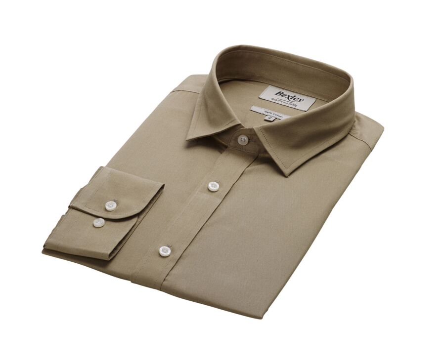 Chemise coton lin Beige - Col Français - TILMOND