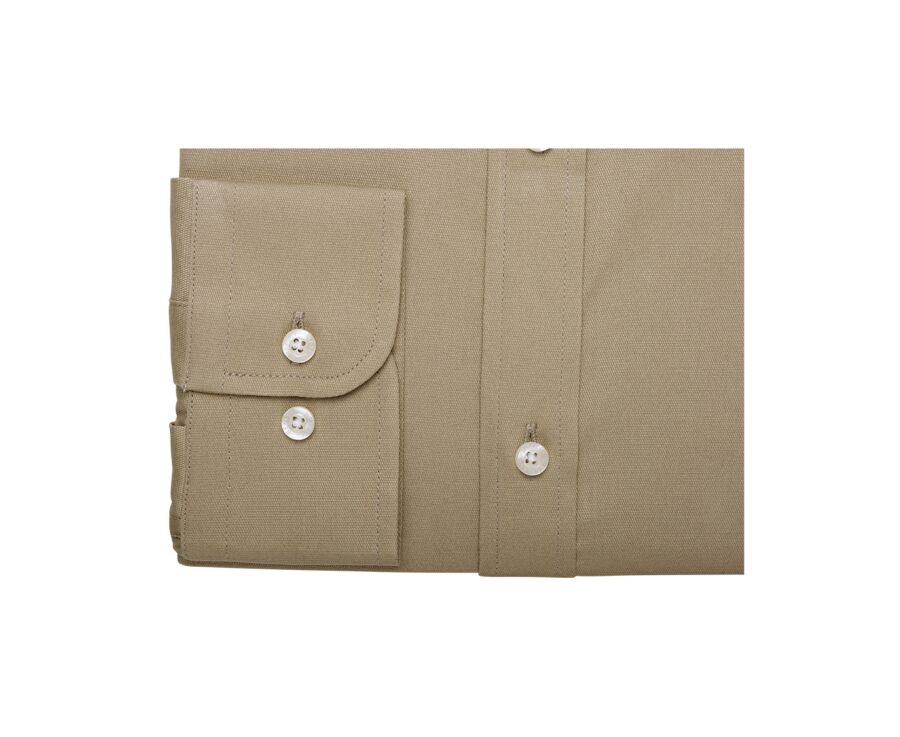 Chemise coton texturé Beige - Col Français - TILMOND