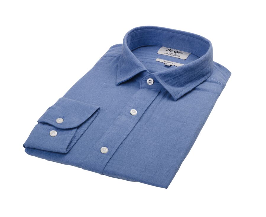 Chemise coton Bleu - Col Français - SYLVIEN
