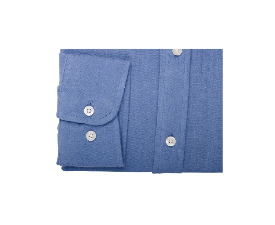 Chemise coton Bleu - Col Français - SYLVIEN