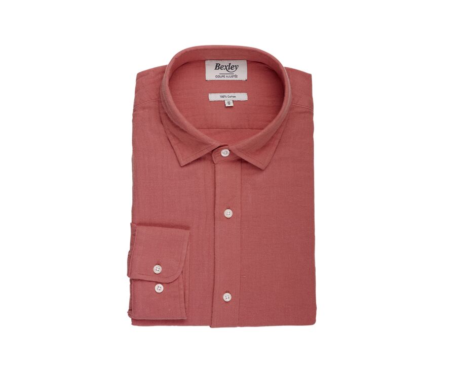 Chemise coton Corail - Col Français - SYLVIEN
