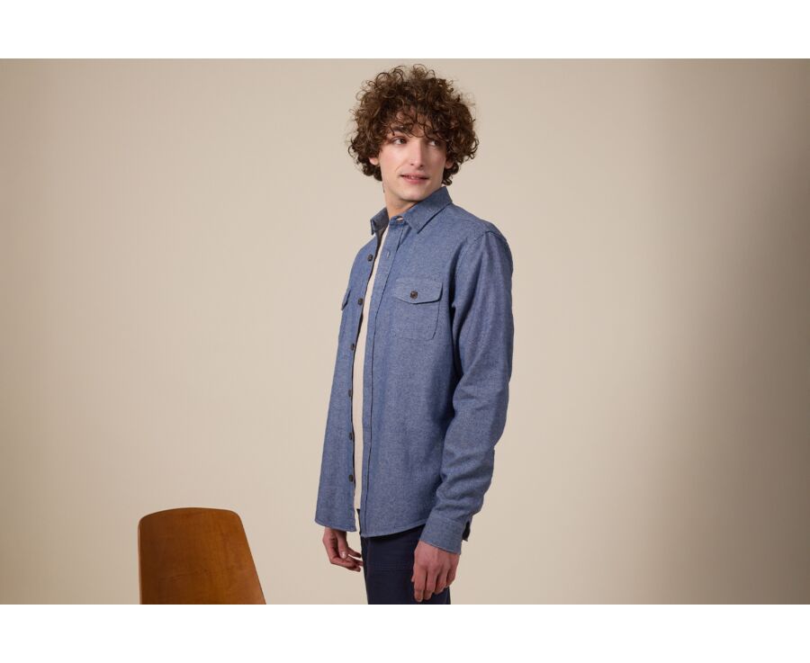 Surchemise homme coton/lin Denim - CORANTIN