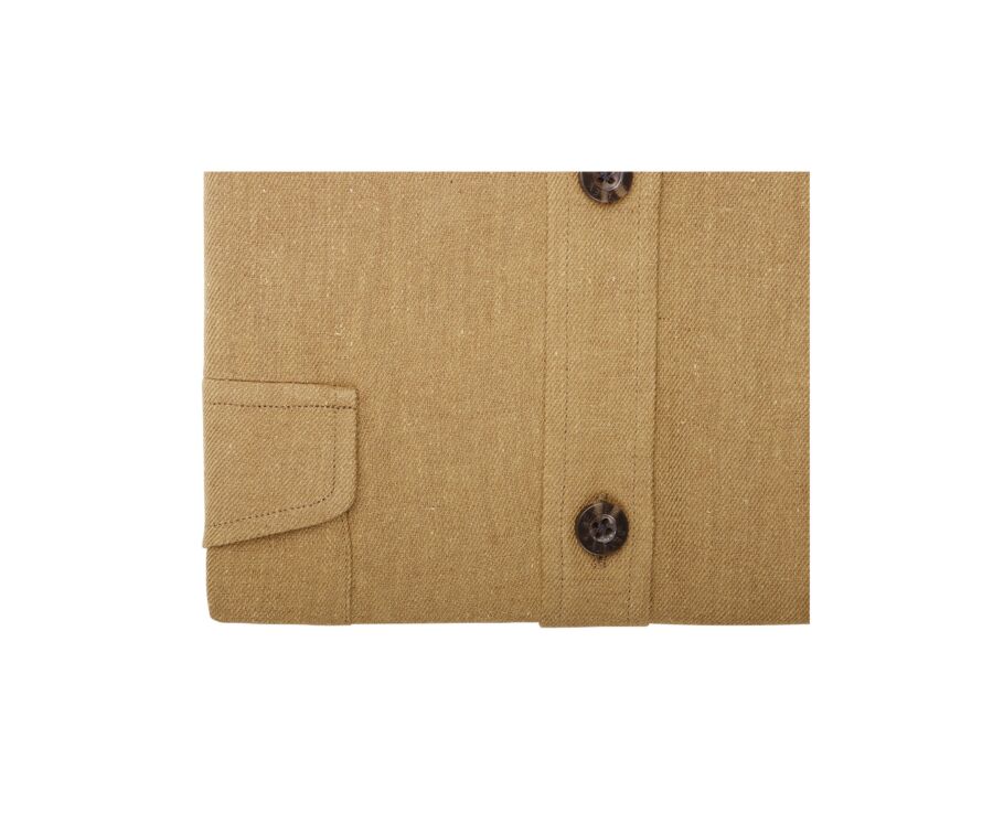 Surchemise homme coton/lin Camel Foncé - CORANTIN